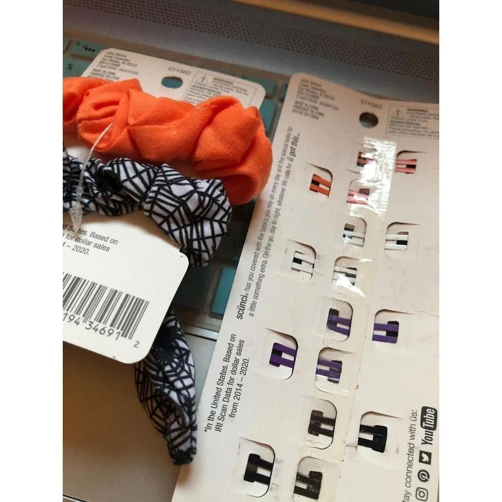 Scunci Halloween Goth Hair Set Barretts Scrunchies Spiderweb Ghost 10pc NEW